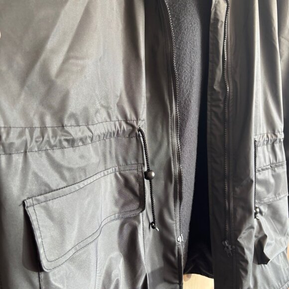 Vintage Wippette Rainthings Black Vinyl Lined Hooded Raincoat Size Large L Mens - Picture 5 of 8